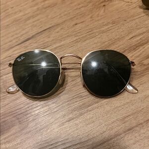 Ray-Ban Gold Frame Sunglasses with Dark Lenses